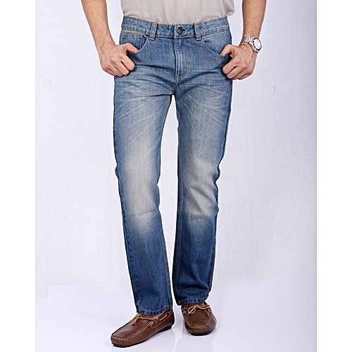 mens blue faded jeans