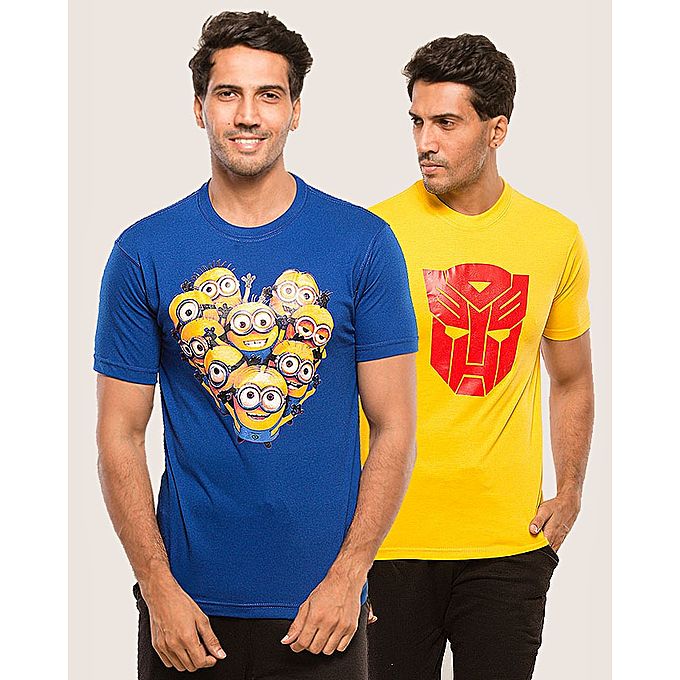 royal blue and yellow t shirt