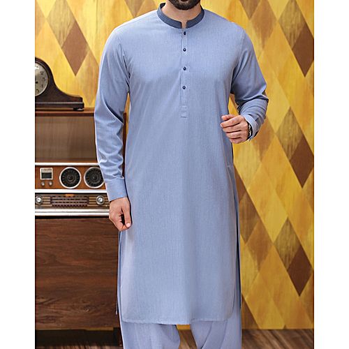 Junaid Jamshed Pigeon Blue P V Men S Kameez Shalwar Menswear Pk