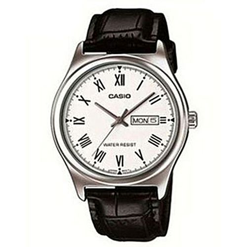 black leather band watches