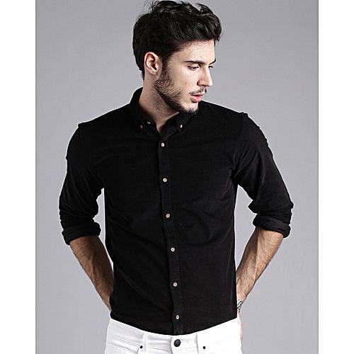 YNG Empire Black Cotton Casual Shirt 