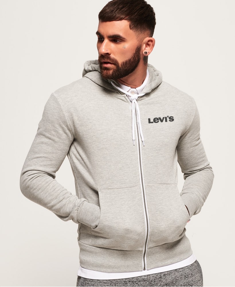 Men's Stylish Grey Zipper Hoodie Levis 