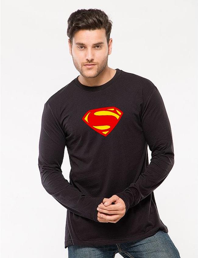 black superman t shirt full sleeve