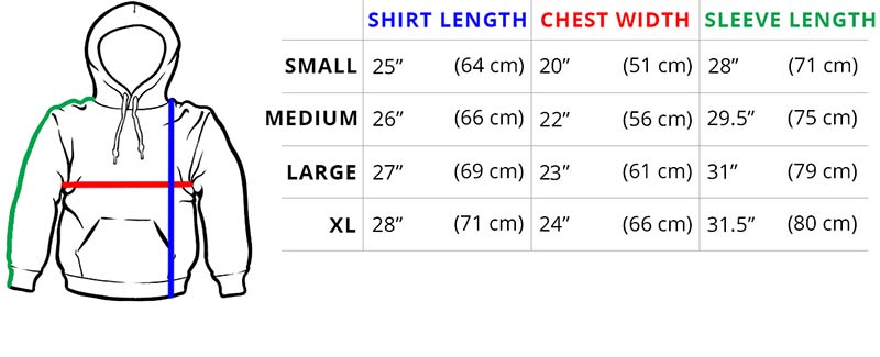 nike size chart sweatshirts