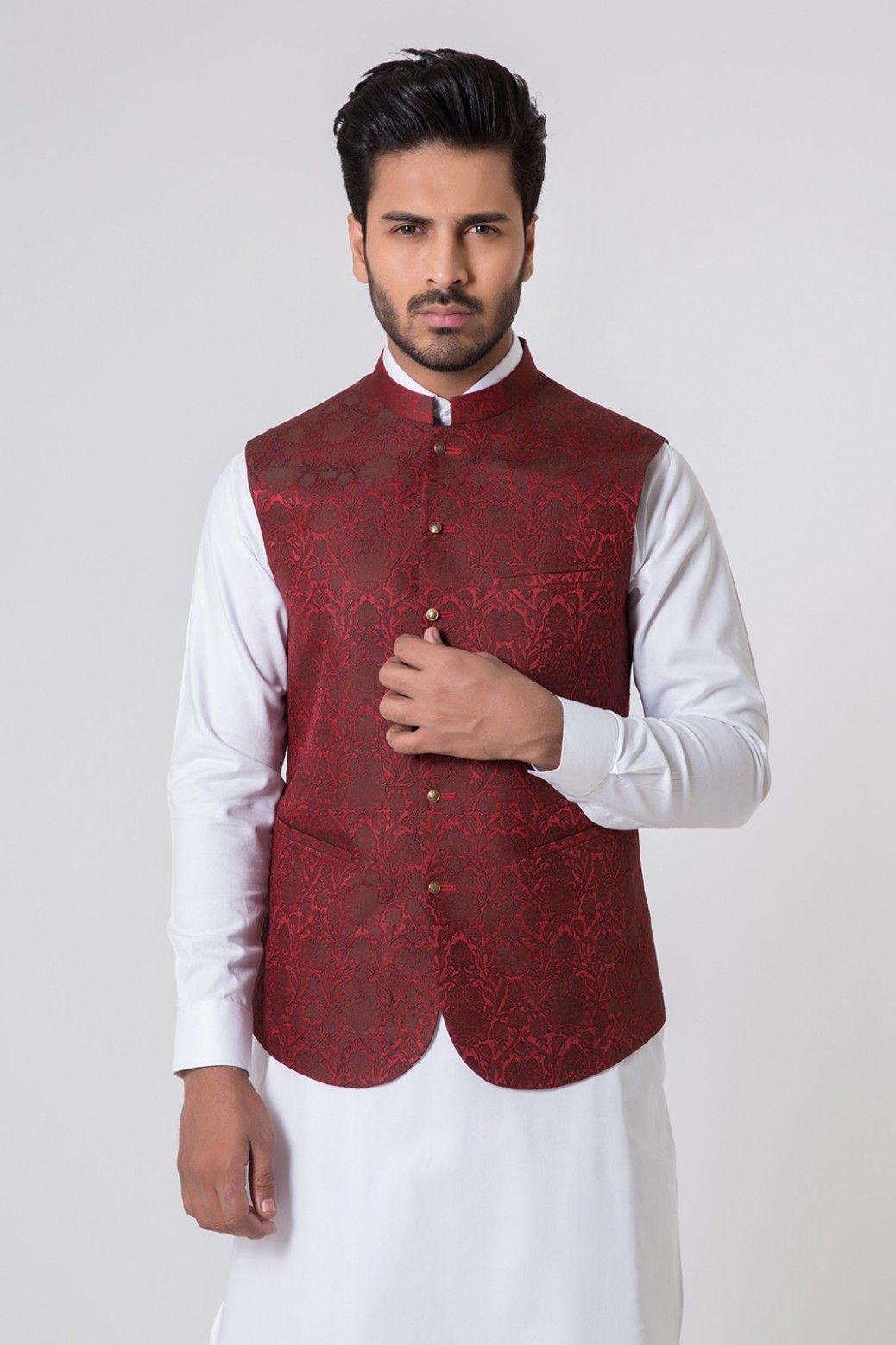 maroon colour waistcoat