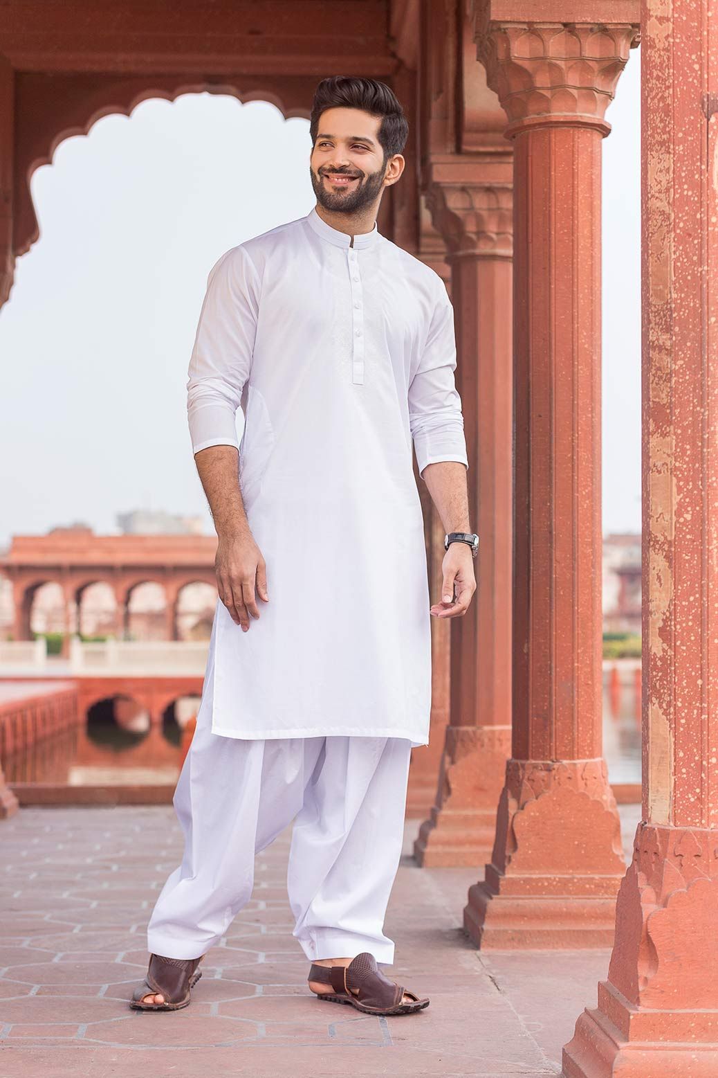 white kurta shalwar design