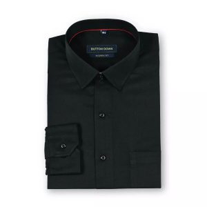 Buttondown Black Plain Slim Fit Shirt