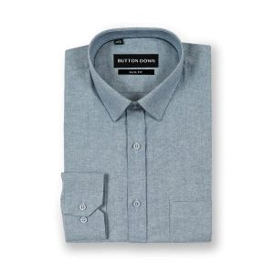 Buttondown Grey Plain Slim Fit Shirt