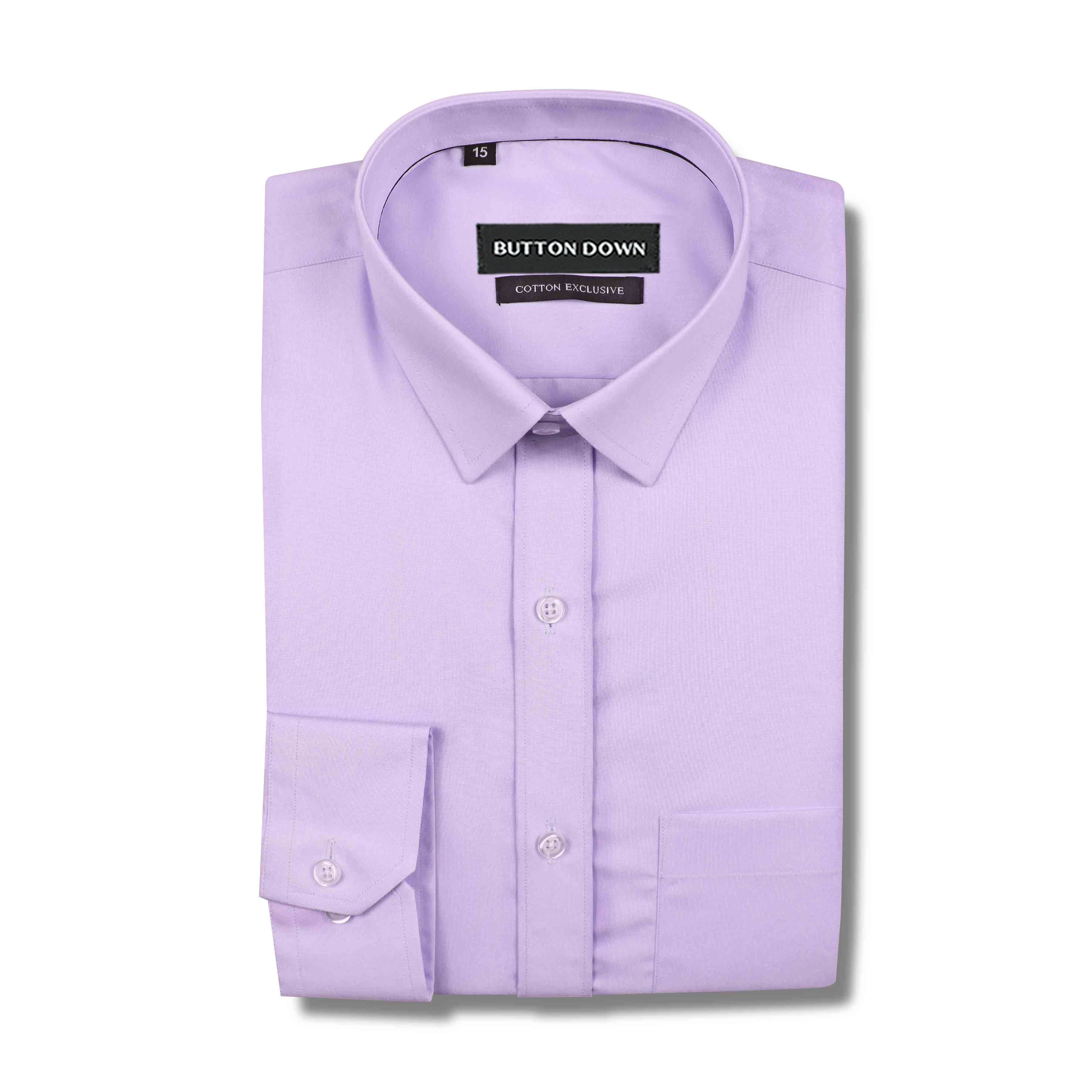Buttondown Purple Plain Slim Fit Shirt