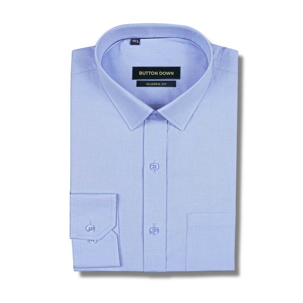 Buttondown Sky Blue Printed Shirt