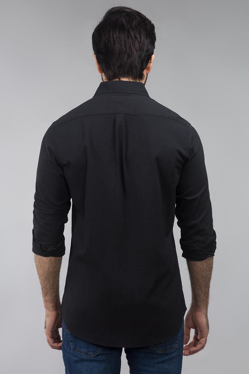 Gul Ahmed Black Casual Shirt CM-YD-2698 - Menswear.pk