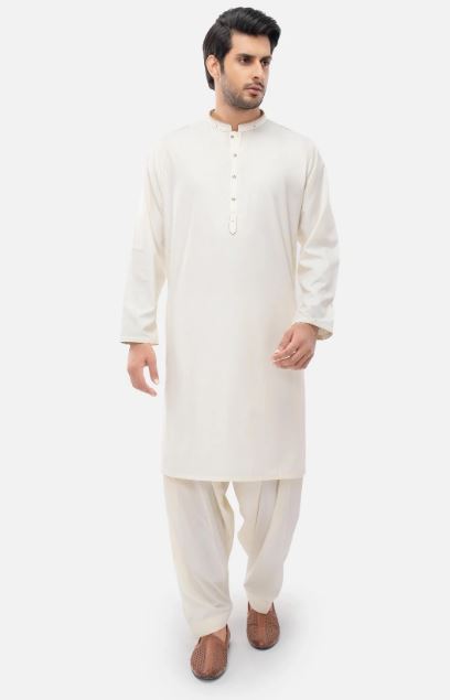 Edenrobe Shalwar Suits EMTKS22S-40926 - Off White