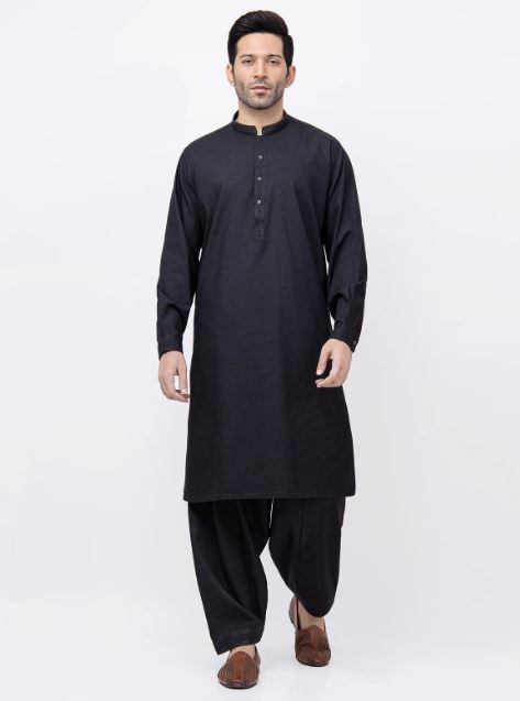 Edenrobe Shalwar Suits EMTKS21S-40934 - Charcoal - Menswear.pk