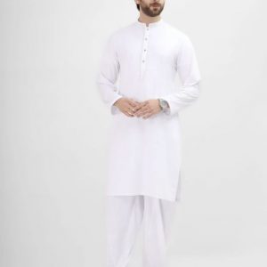 Edenrobe Shalwar Suits EMTKS22S-40927 - White