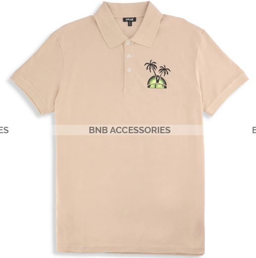 BnB Accessories Beige JC Tree Logo Polo For Men