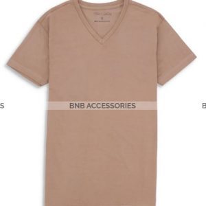 BnB Accessories Light Brown Half Sleeves V Neck T-Shirt For Men
