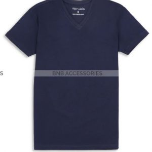 BnB Accessories Navy Blue Half Sleeves V Neck T-Shirt For Men