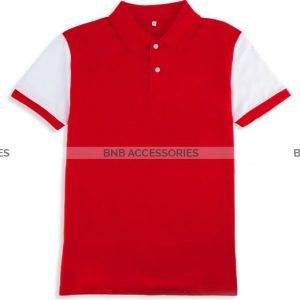 BnB Accessories Red with White Sleeves Polo For Men