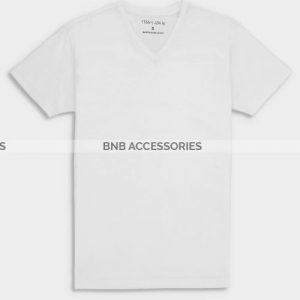 BnB Accessories White Half Sleeves V Neck T-Shirt For Men