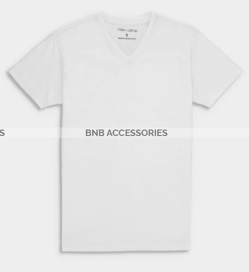 BnB Accessories White Half Sleeves V Neck T-Shirt For Men