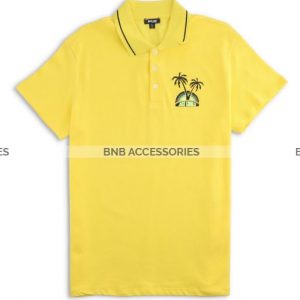 BnB Accessories Yellow Tree Logo Printed Polo For Men