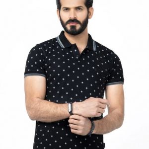 Edenrobe Men's Black Polo Shirt - EMTPS22-012