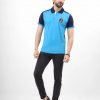 Edenrobe Men's Blue & Peach Polo Shirt - EMTPS21-059