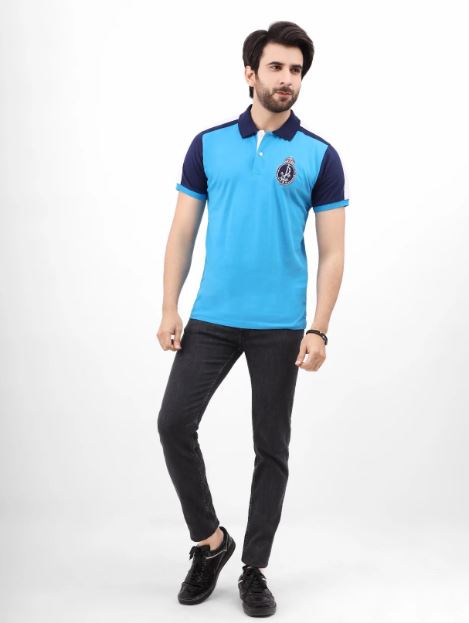 Edenrobe Men's Blue Polo Shirt - EMTPS21-023