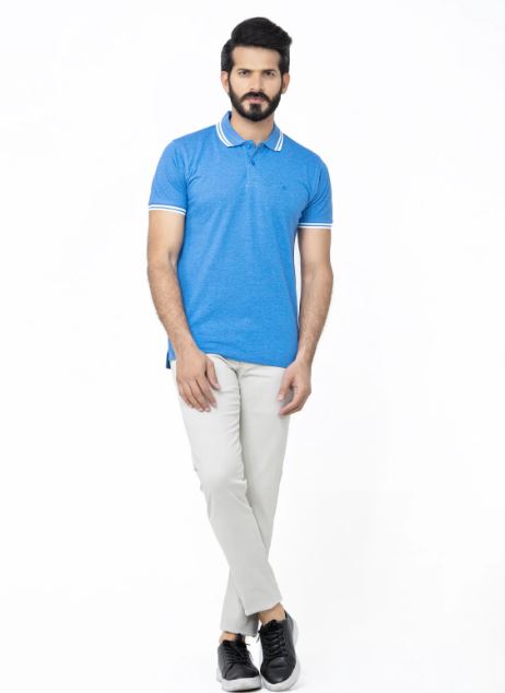 Edenrobe Men's Blue Polo Shirt - EMTPS22-001