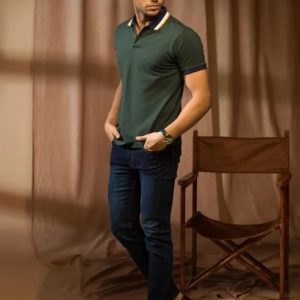 Edenrobe Men's Dark Green Polo Shirt - EMTPS22-007