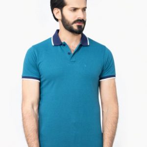 Edenrobe Men's Teal Blue Polo Shirt - EMTPS22-003