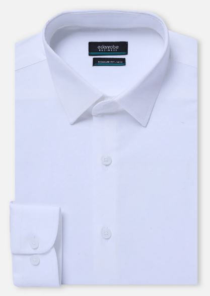 Buttondown White Textured Printed Shirt