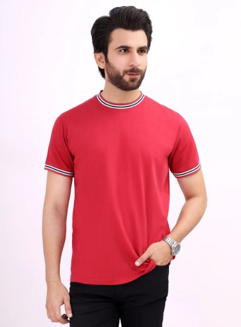 BnB Accessories Red and White Two Tone T-Shirt For Men