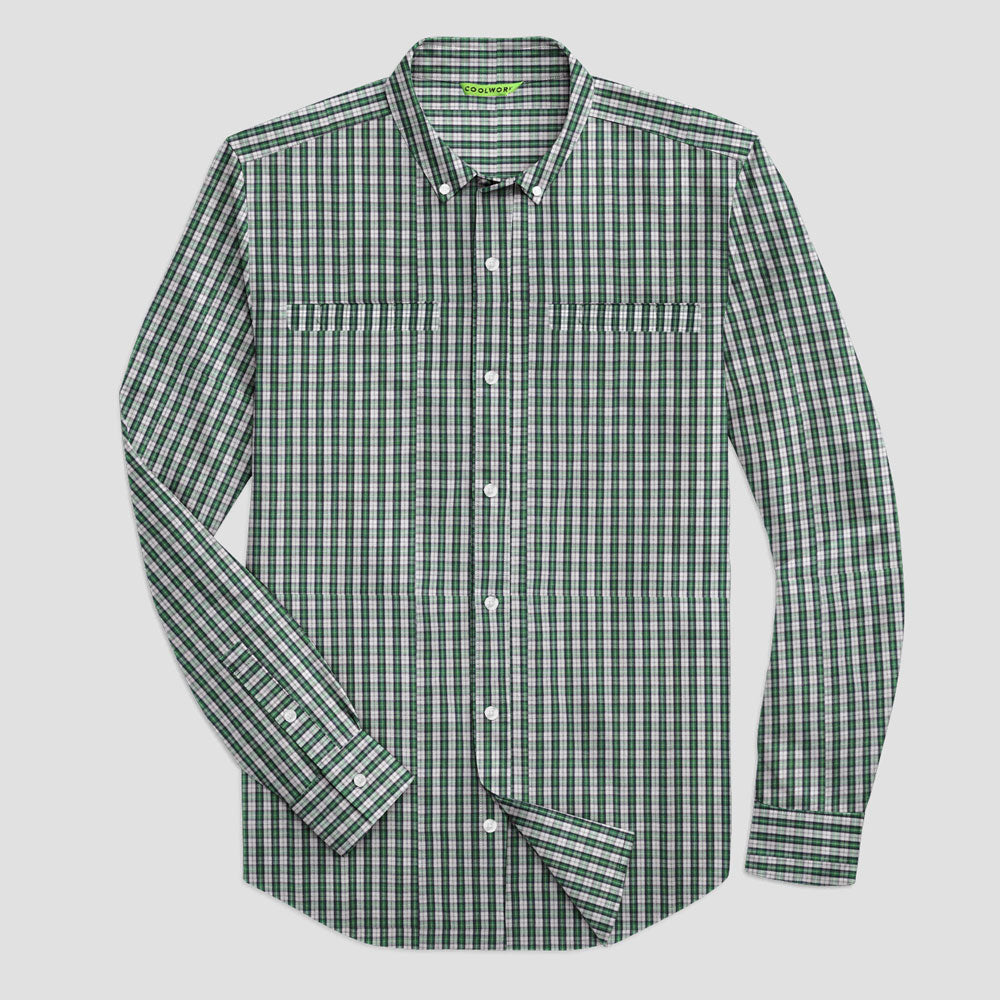 Elo Men's Cut Label Nivelles Dots Design Long Sleeves Casual Shirt