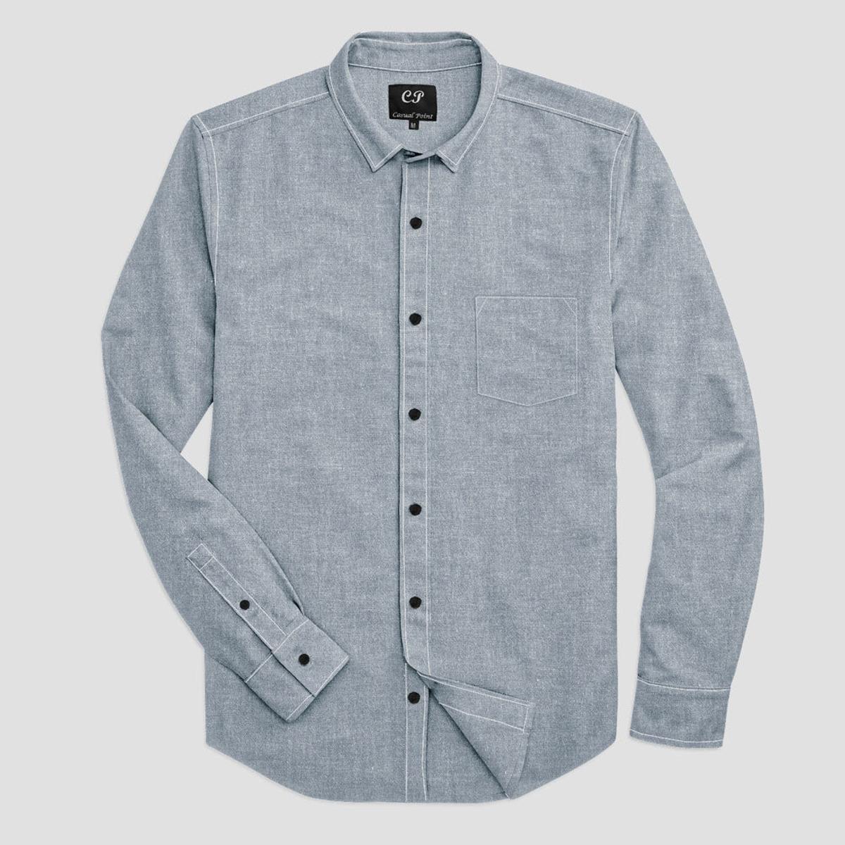 Edenrobe Men's Grey Shirt - EMTSB22-078